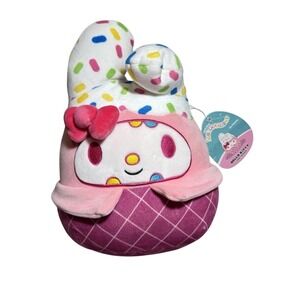 Squishmallows Sanrio My Melody Ice Cream Cone 8" Plush NWT Hello Kitty Friends